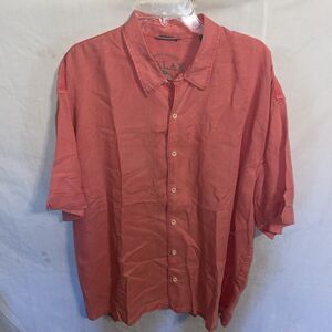 Tommy Bahama Men’s Casual Shirt Size 2XL Pink Linen Outdoors Beach Cruise Island